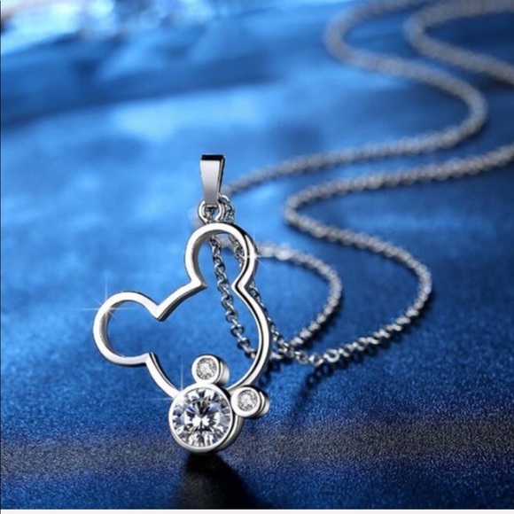 DOUBLE MICKEY ♡ AAA Cubic Zirconia Diamond Crystal Necklace GIFT - Picture 2 of 4